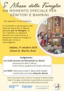 S. Messa per le famiglie – Sabato 11 ottobre 2025