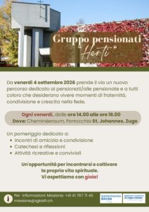 Incontro gruppo pensionati “HERTI” ZUG, St. Johannes